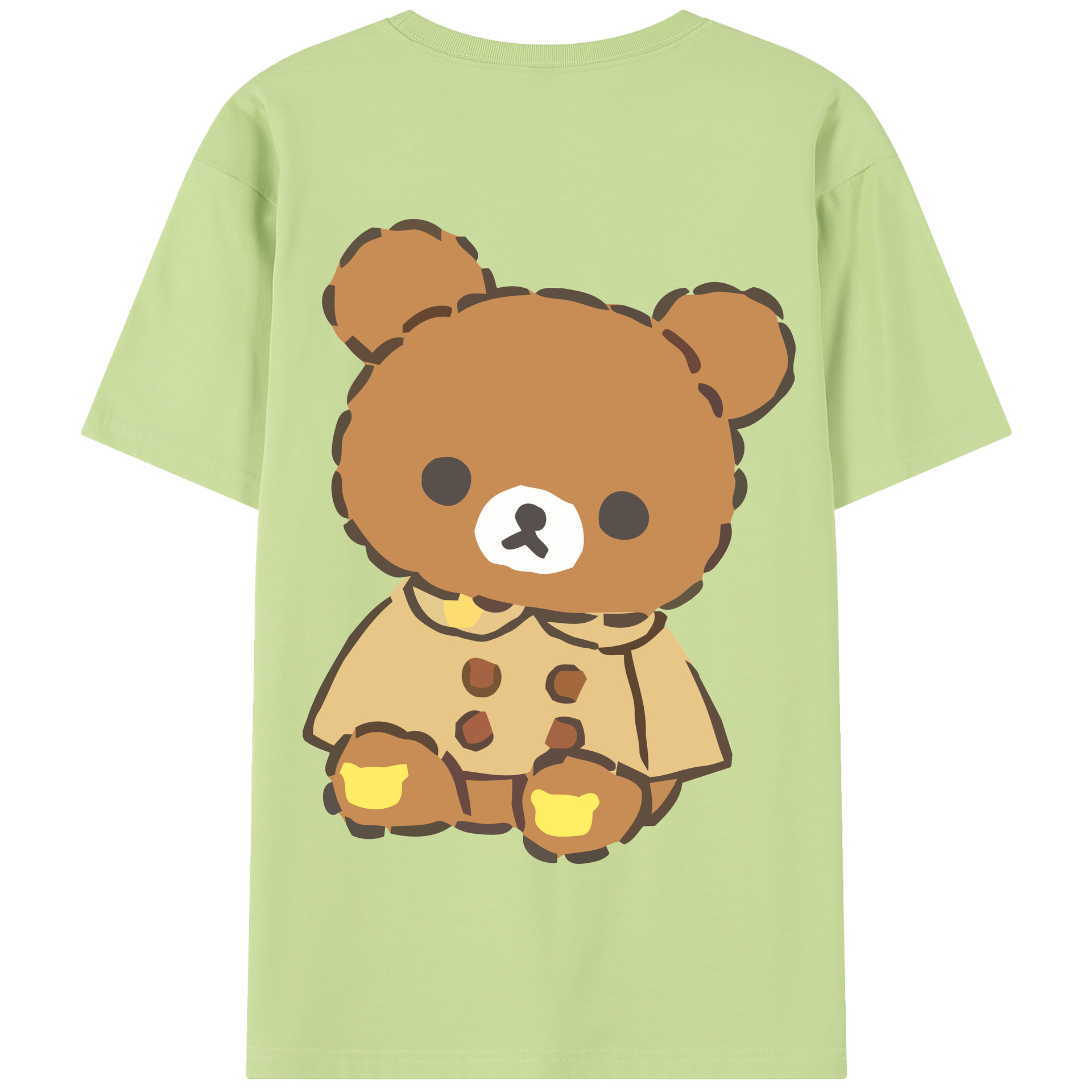 （画像用） リラックマ リラックマ キイロイトリ Rilakkuma Korilakkuma Kiiroitori 綿100％半袖Tシャツ（背面プリント）
